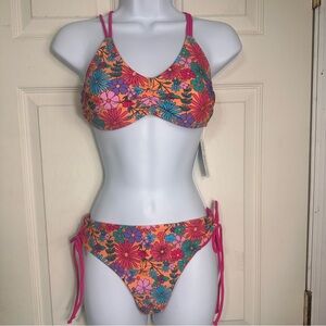 New CUPSHE Women's Bikini Back Braided‎ Straps Reversible Bottom size Medium